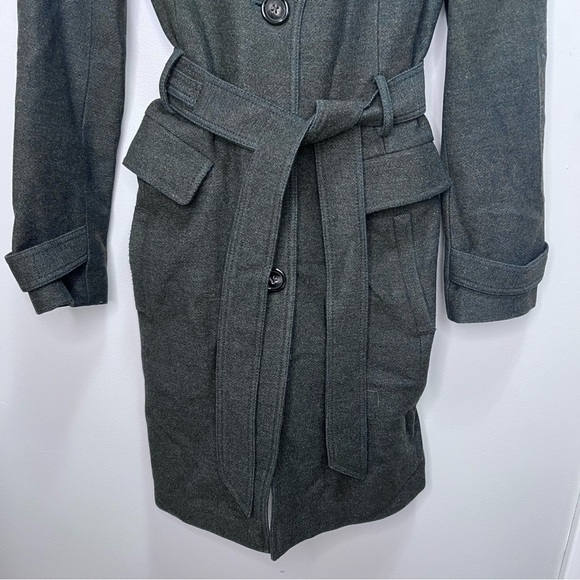 Banana Republic Grey Wool Trench Pea Coat with belt Size Medium - Picture 5 of 15